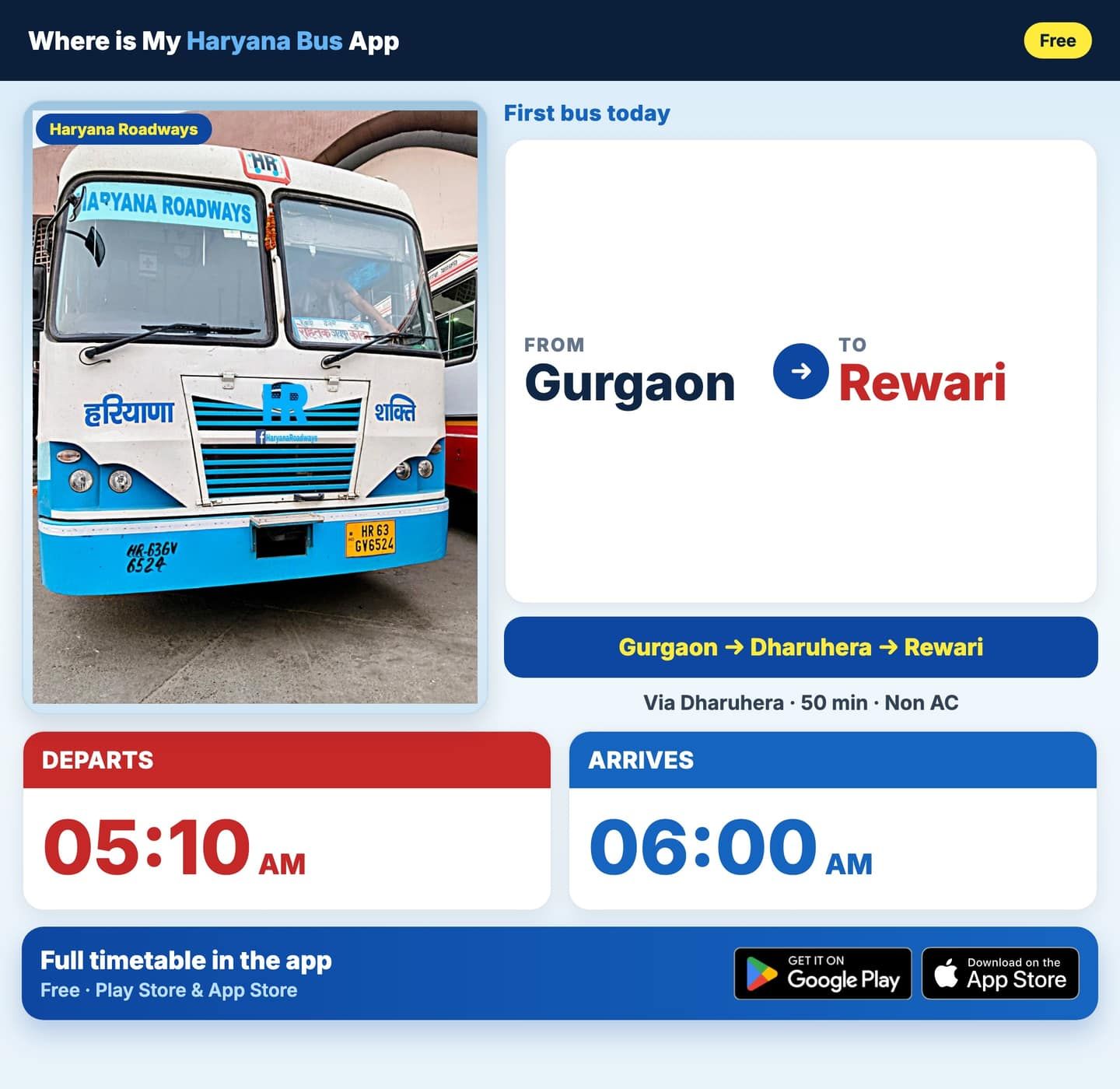 Gurgaon to Rewari Bus Timings and Schedule Guide