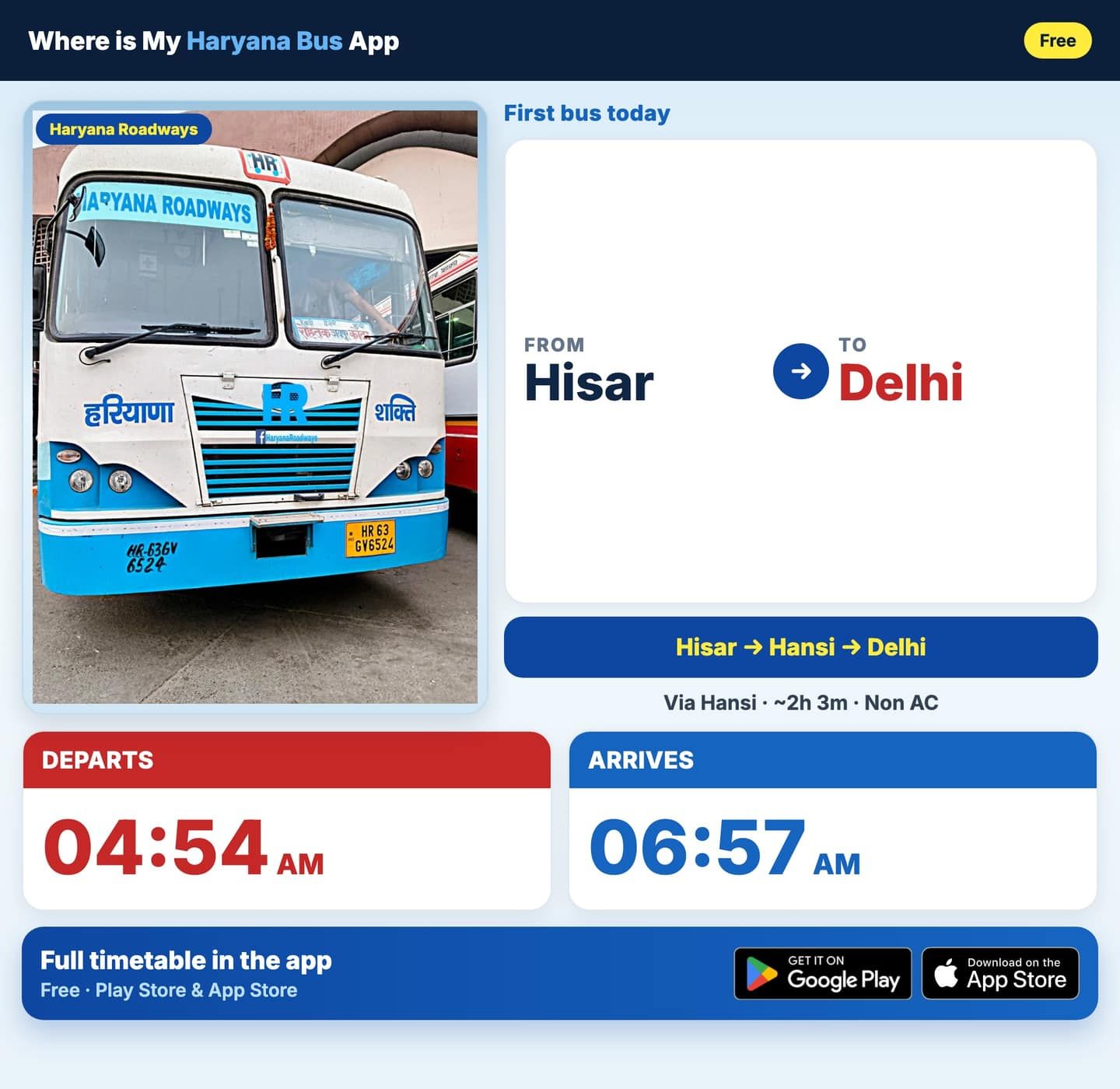 Hisar to Delhi Bus Timings and Schedule Guide