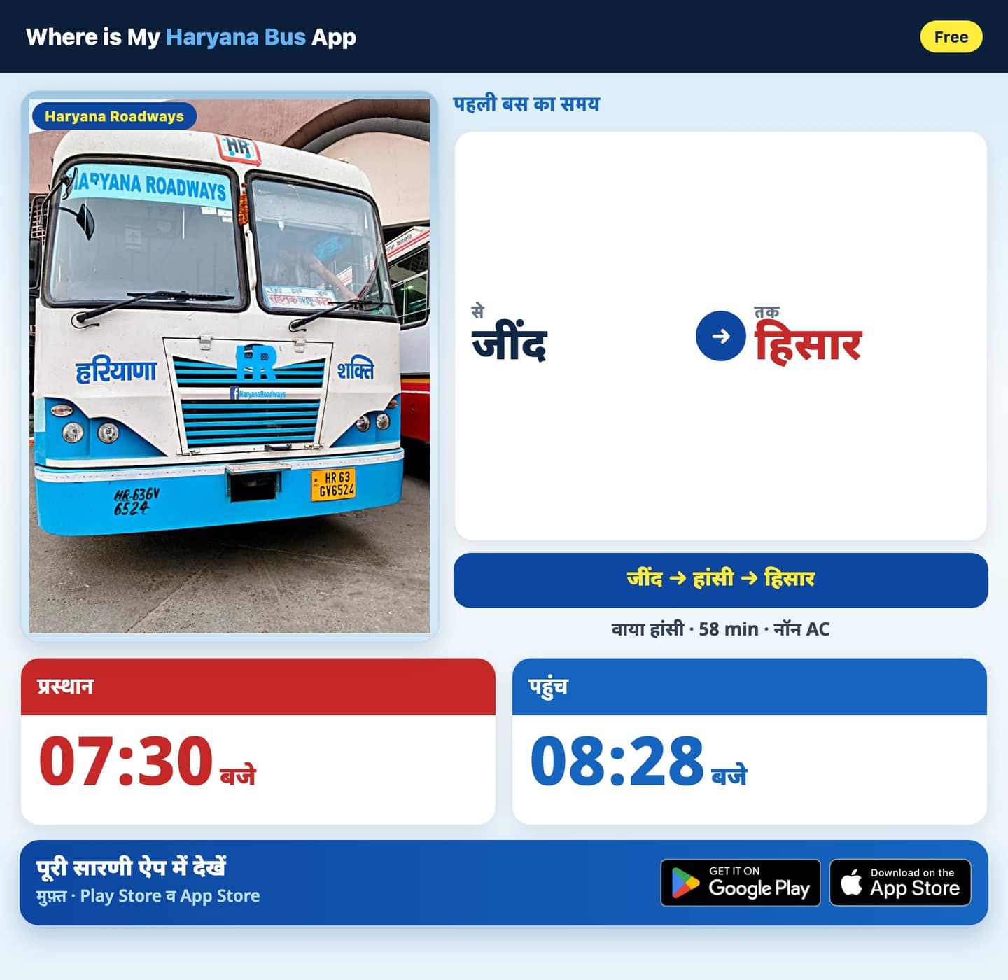 जींद से हिसार बस समय और रूट गाइड