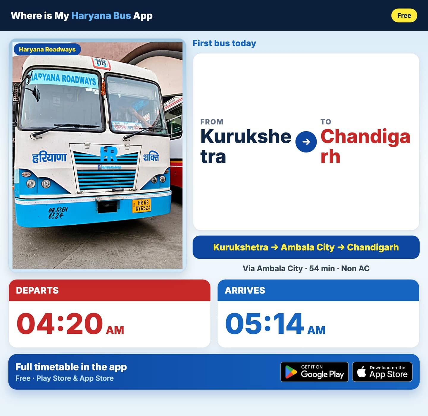 Kurukshetra to Chandigarh Bus Timings and Schedule Guide