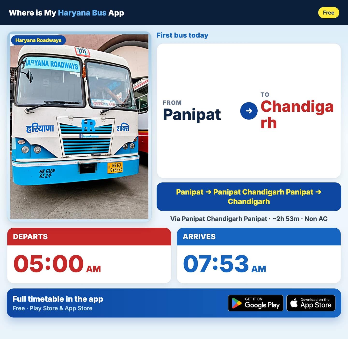 Panipat to Chandigarh Bus Timings and Schedule Guide